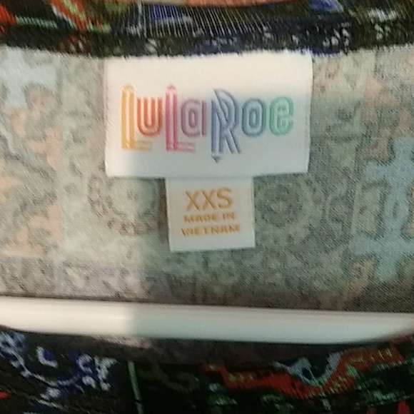 NWT LuLaRoe Julia dress XXS pattern blue green - Picture 3 of 4